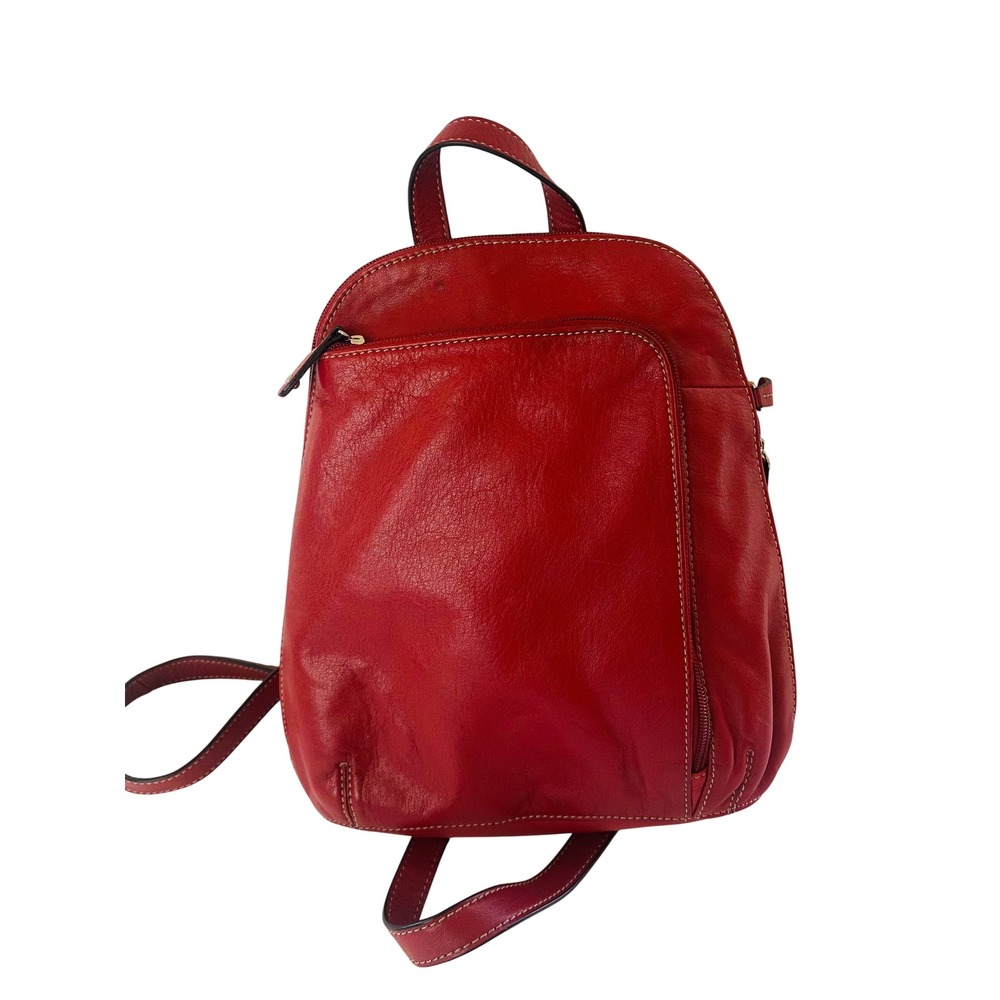Tignanello Crimson Leather Backpack
